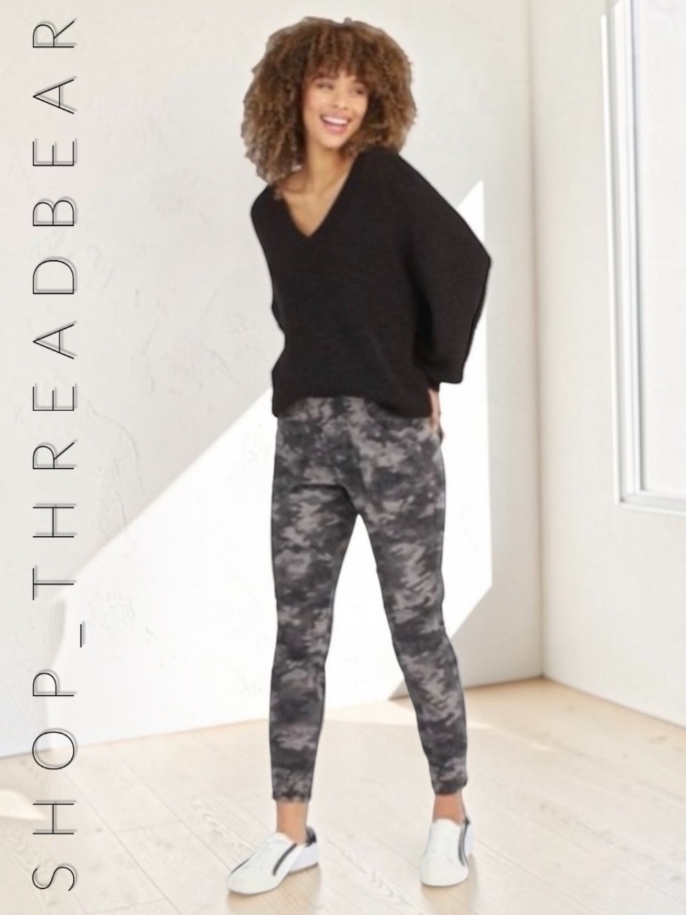 Like New [SPANX] Black + Gray Camouflage Twill Pants - Joggers | Small